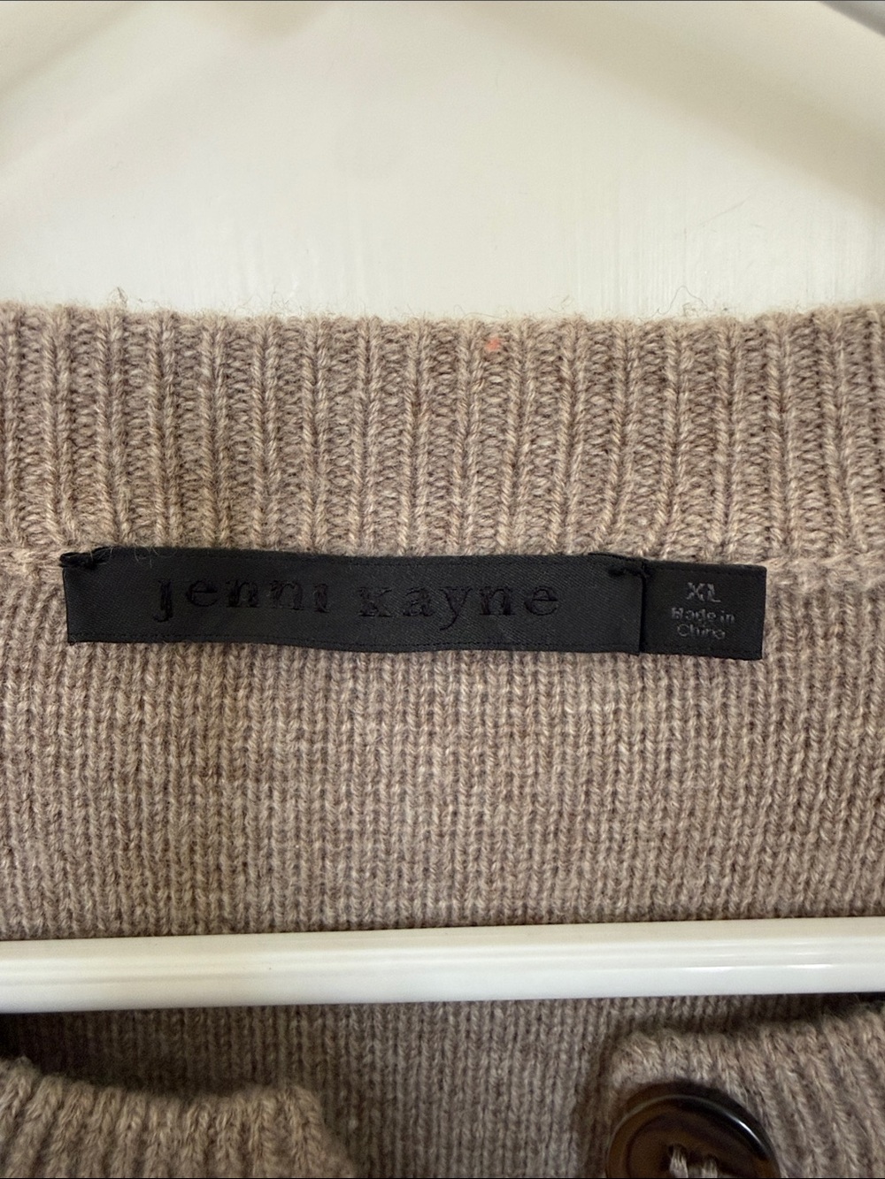Jenni Kayne Cooper Cardigan Taupe Wool Cashmere Button Front Patch Pockets XL - Picture 8 of 10